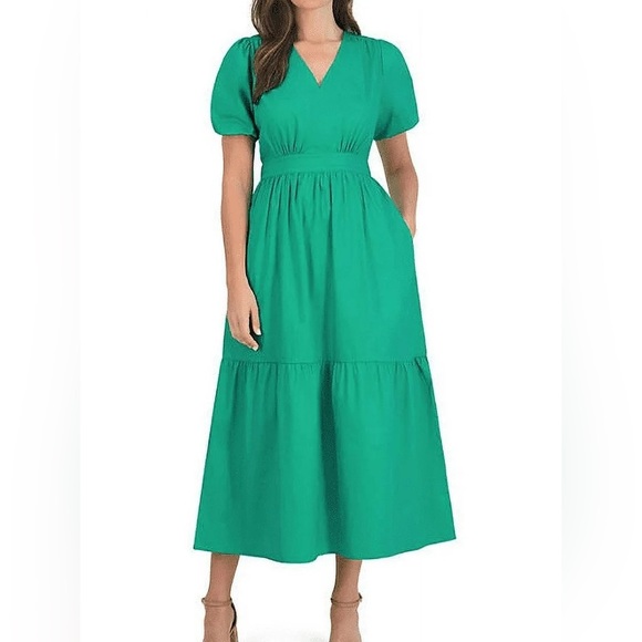 French Connection Green Midi Dress - Picture 1 of 8